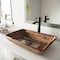 Vigo Donatello Golden Green Glass 22 in. L x 15 in. W x 5 in. H Rectangular Vessel Bathroom Sink VG07045 - alternate 4