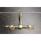 Kingston Brass Two-Handle Wall Mount Bridge Kitchen Faucet, Brushed Brass KS2447TAL - alternate 4