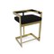 Homeroots 30" Black and Gold Velvet and Stainless Steel Low Back Bar Height Bar Chair 555064 - alternate 1