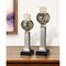 Homeroots Set of Two Silver Polyresin Filigree Tabletop Pillar Candle Holders With Candle, 2PK 468330 - alternate 3