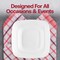 Smarty Had A Party Solid White Flat Rounded Square Plastic Dinnerware  Set (120 Dinner Plates+120 Salad Plates), 240PK 4830WH-VP-CASE - alternate 6