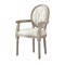 Homeroots Tufted Cream and Brown Upholstered Linen Dining Arm Chair 535371 - alternate 2