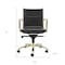 Homeroots Black and Gold Steel and Faux Leather Adjustable Swivel Rolling Conference Office Chair 544963 - alternate 5