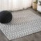 Jonathan Y Ourika Moroccan Geometric Textured Weave Light Gray/Black 5 ft Square Indoor/Outdoor Area Rug SMB108E-5SQ - alternate 1