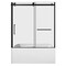 Kingston Brass 60" Acrylic Alcove Right-Hand Drain Tub with Left Sliding Tub Door, White/Matte Black KVTAM6032R210 - alternate 1