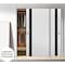 Sartodoors Sliding Closet Bypass Doors, Planum 0040 White Silk with Black Glass, Sturdy Rails Moldings Trims H PLANUM0040DBD-WS-36 - alternate 1