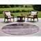 Homeroots 8' Purple Round Ombre Washable Indoor Outdoor Area Rug 563669 - alternate 1