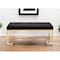 Homeroots 40in Black and Champagne Upholstered Faux Fur Bench 286427 - alternate 4