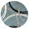 World Rug Gallery Modern Wavy Circles Design Area Rug 8 ft Round Blue 377BLUE8RND - alternate 2