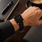Elegani Leather Band Compatible with Apple Watch 46mm, Black, Silver, Black, Yellow Gold, Rose Gold Buckle LSCHPAM-BLK-46 - alternate 3