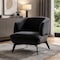 Homeroots 28" Black Velvet and Steel Lounge Chair 716374 - alternate 4