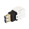 Monoprice Datacom Jack, USB3.0A(F/F), Flush, Wht 7836 - alternate 1