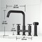 Vigo Cass Two-Handle Widespread Bridge Kitchen Faucet with Side Sprayer in Matte Black VG02051MB - alternate 3