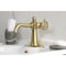 Kingston Brass One-Handle Single-Hole Bathroom Faucet with Knurled Handle and Push Pop-Up Drain, Brushed Brass KSD3547RKZ - alternate 3