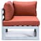 Leisuremod Chelsea 6-Piece Patio Sectional Weathered Grey Aluminum With Orange Cushions CSWGR-6OR - alternate 5