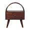 Homeroots 24" Brown Solid Wood Oval One Drawer Nightstand 651869 - alternate 4