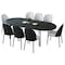 Leisuremod 82.7 in W, 29.5 in L, Manufactured Wood/Steel/Velvet, Black/Platinum Blue TT84-CBL18-BU - alternate 1