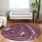 Homeroots 8' Burgundy Brick Red And Ivory Round Abstract Washable Indoor Outdoor Area Rug 601262 - alternate 6