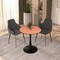 Leisuremod Bristol 27 in Round Dining Table with MDF Wood Top and Black Iron Pedestal Base BTBL-27CBR - alternate 5