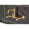 Kingston Brass Two-Handle Wall Mount Bridge Kitchen Faucet, Brushed Brass KS3257BEX - alternate 3
