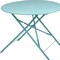 Homeroots 36" Aqua Rounded Aluminum Folding Outdoor Dining Table with Umbrella Hole 606432 - alternate 3