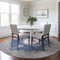 Homeroots 8' Navy Blue And Ivory Round Oriental Washable Indoor Outdoor Area Rug 597742 - alternate 2