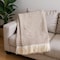 Homeroots 55" X 70" Camel Cotton Blend Woven Plush Throw Blanket with Fringe 632926 - alternate 4