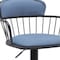 Homeroots Blue and Black Fabric with Metal Swivel Low Back Adjustable Height Bar Chair 534448 - alternate 2