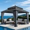 Sunjoy 12X12 Kingston Hardtop Rectangular Gazebo Grey A10204364100 - alternate 1