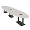 Skutchi Designs Oval Conference Table With Power, 48 in W, 192 in L, Ivory HAR-OVL-48X192-DOU.BK-K458-EBLK - alternate 1