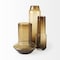 Homeroots 16" Golden Brown Abstract Cylinder Crystal Glass Table Vase 397581 - alternate 5
