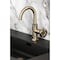 Kingston Brass One-Handle Single-Hole Bathroom Faucet with Deck Plate and Push Pop-Up Drain, Antique Brass KSD2213RX - alternate 3