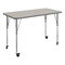 Flash Furniture Commercial Adjustable Height Rectangular Activity Table - Locking Casters-LTGY XU-A2448-REC-LTGRY-T-A-CAS-GG - alternate 1