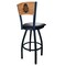 Holland Bar Stool Co 25" Blk Wrinkle Ohio State Swivel Bar Stool, Laser Engraved Back L03825BWMedMplAOhioStBlkVinyl - alternate 3