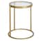 Homeroots 20" Brass And Clear Glass And Steel Round End Table 543820 - alternate 4