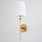 Vaxcel Camden 1 Light Gold Natural Brass Wall Sconce Fixture White Linen Fabric Shade, LED Compatible W0448 - alternate 4