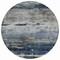 Homeroots 8' Navy Blue Gray And Black Round Abstract Washable Indoor Outdoor Area Rug 605963 - alternate 4