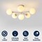 Jonathan Y Olivier Parisian 24" 6-Light Globe Modern Industrial Iron Bistro LED Semi Flush Mount, Almond JYL9542C - alternate 5