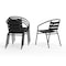 Flash Furniture Lila  Black Metal Restaurant Stack Chair with Aluminum Slats, PK4 4-TLH-017C-BK-GG - alternate 9