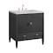 James Martin Vanities Myrrin 30" Single Vanity, Carbon Oak w/ 3 CM Carrara Marble Top 485-V30-CBO-3CAR - alternate 6