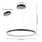 Jonathan Y Brice 23.75" Modern Contemporary Metal Round Integrated LED Pendant, Matte Black JYL7203A - alternate 10