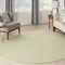Homeroots 6' Ivory And Green Round Geometric Indoor Outdoor Area Rug 552360 - alternate 7
