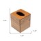 Homeroots Traditional Solid Teak Square Tissue Box Cover 475837 - alternate 3