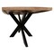 Homeroots 82" Natural And Black Solid Wood And Iron Pedestal Base Dining Table 563914 - alternate 4