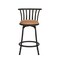Homeroots Set of Two 24" Brown and Black Microfiber and Metal Low Back Counter Height Swivel Bar Chairs 568247 - alternate 2