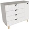 Homeroots 30" White Solid Wood Four Drawer Combo Dresser 489582 - alternate 6