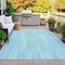 Homeroots 5' X 8' Turquoise And Pale Aqua Striped Washable Indoor Outdoor Area Rug 631570 - alternate 4