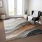 Homeroots 9' X 12' Khaki Black And Terra Cotta Abstract Washable Indoor Outdoor Area Rug 605829 - alternate 4