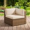 Alaterre Furniture Alaterre Montara Corner Outdoor Wicker Chair with Cream Cushions Tan Patio Furniture 80-OUTD-MONTARA-CRN - alternate 3