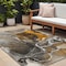 Homeroots 8' X 10' Brown and Gray Abstract Washable Non Skid Indoor Outdoor Area Rug 559439 - alternate 1